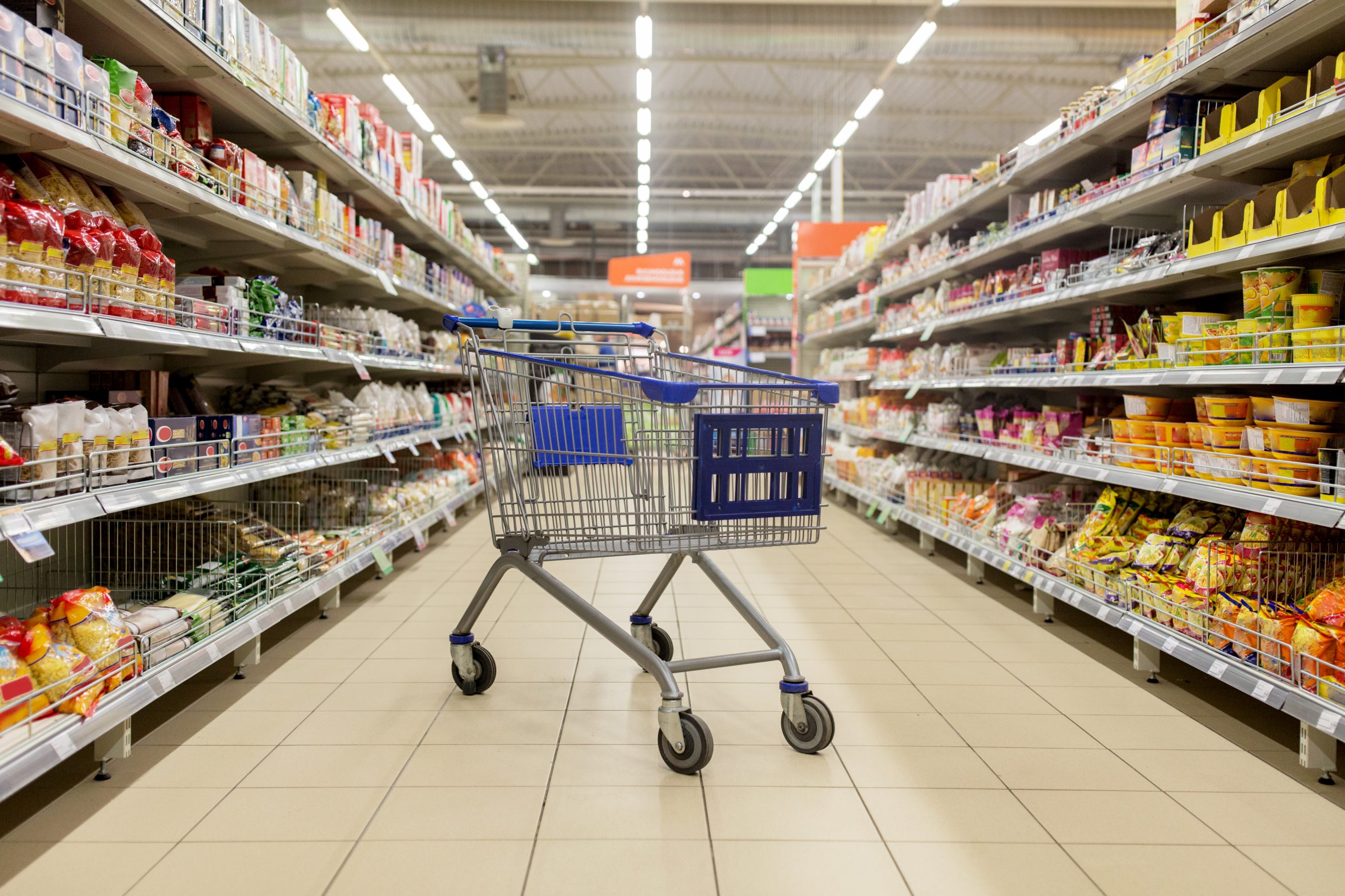 Grocery shopping aisle — Kroger Rewards supports Unverferth House